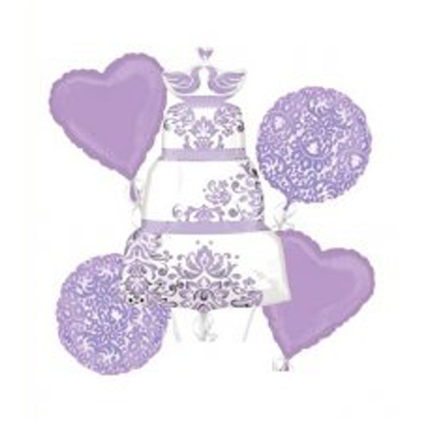 Lilac Wedding Cake Balloon Package